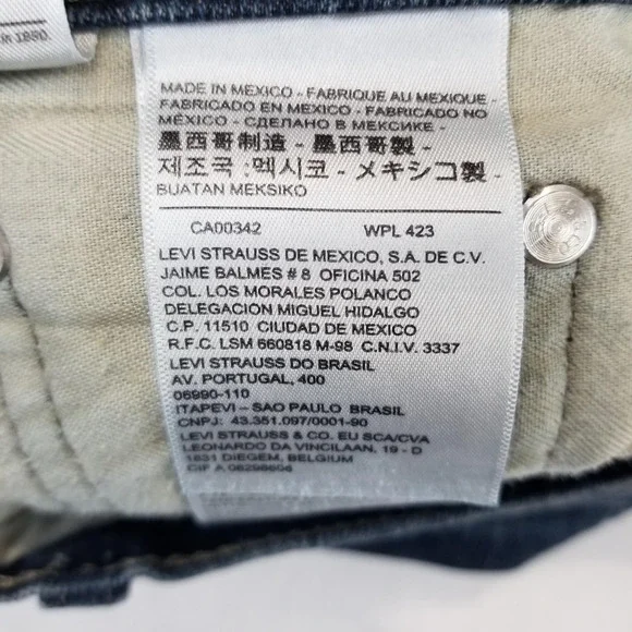 Levi’s 511 Jeans Mens 30x30 Slim Fit Zip Jean Blue 4172 Dark 99% Cotton